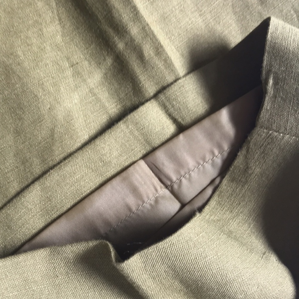 Larry Levine sport linen blend fully lined capri pants avocado green never worn - Picture 10 of 11